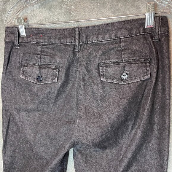 Talbots Women Classic Mid Rise Dark Gray Bootcut Stretch Denim Jean Trouser 10P - Picture 6 of 13